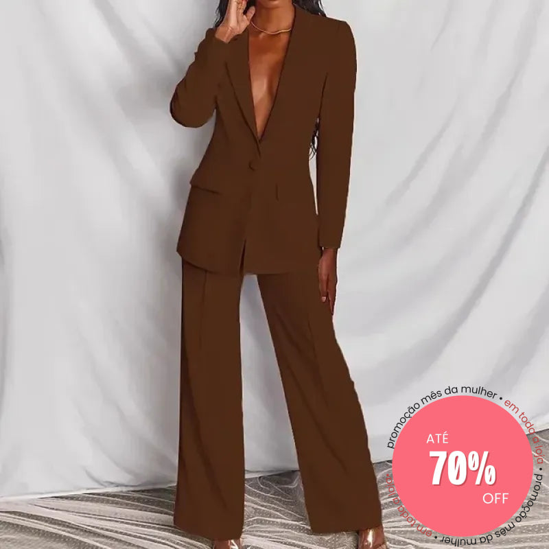 Conjunto Wermi Marrom / P