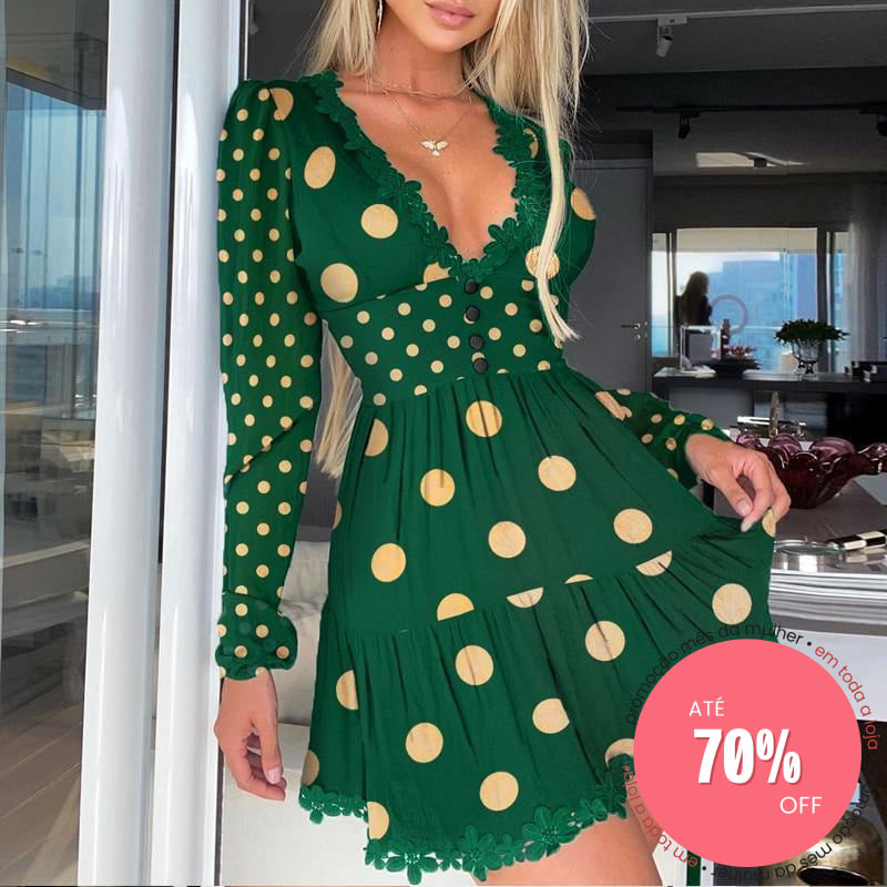 Vestido Zanott Verde Com Bolinhas / P 200000347